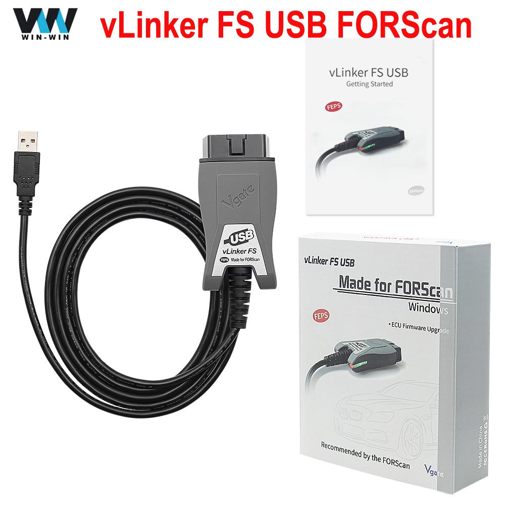 Vgate vLinker FS ELM327 для Ford FORScan HS/MS-CAN ELM 327 OBD 2 OBD2 автомобильный диагностический сканер интерфейсные инструменты OBDII для Mazda