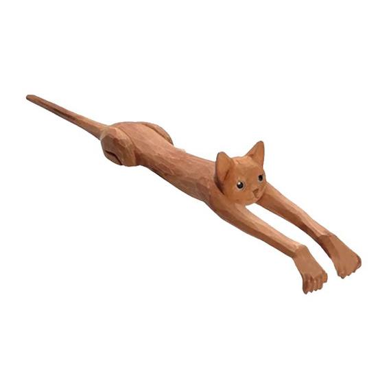 Деревянная чесалка для спины в виде кошки, портативная, форма животного, длинная ручка, для труднодоступных мест, облегчение зуда, массажер-чесалка для спины