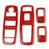 Red Carbon Fiber Window Lift Switch Panel Cover For Dodge Durango Charger 11-20
