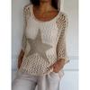 Женский свитер, свободный ажурный вязаный кардиган со звездами, круглый вырез, рубашка от солнца, летний купальник, накидка