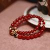 Spring and Summer Bracelet Natural Red Agate Bracelet Female Birthyear Chalcedony Agate Multi-ring Crystal Bracelet Male and Female