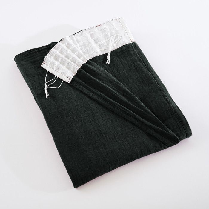 Lot de 2 rideaux galon fronceur "Gaïa" 140 x 240 cm "Gaze de Coton" l'Effet Papillon - Gaia Sapin - 2 panneaux 140 x 240 cm