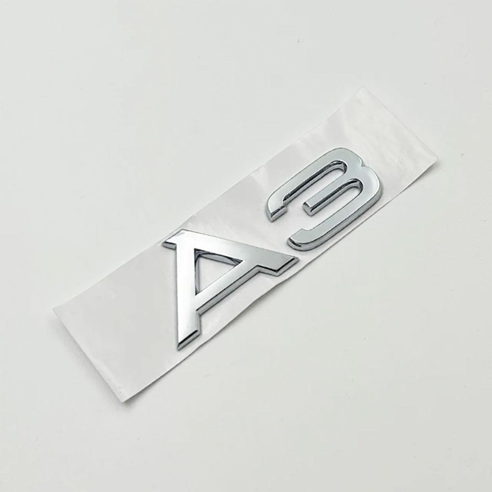 3D ABS Chrome Glossy Black Car Trunk Letters Numbers Emblem For A1 A3 A4 A5 A6 A7 A8 Car Trunk Lid Nameplate Badge Sticker