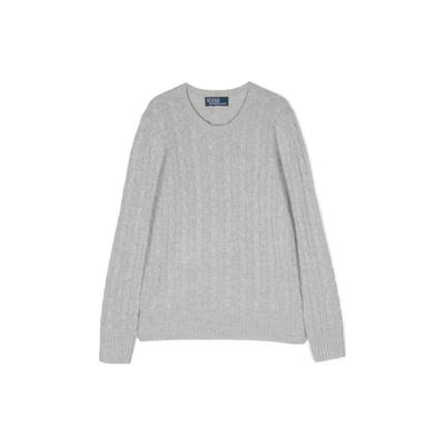 Polo Ralph Lauren свитер Ss23 свободный однотонный круглый вырез длинный рукав детский свитер серый 323560706019019