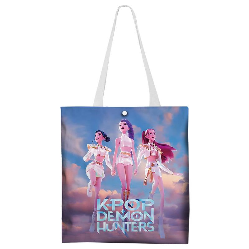 KPOP Группа Девушек Охотниц на Демонов Аниме Мультфильм Кино и Телевидение Периферийная Холщовая Сумка Сумка для Покупок Сумка на Плечо KTY