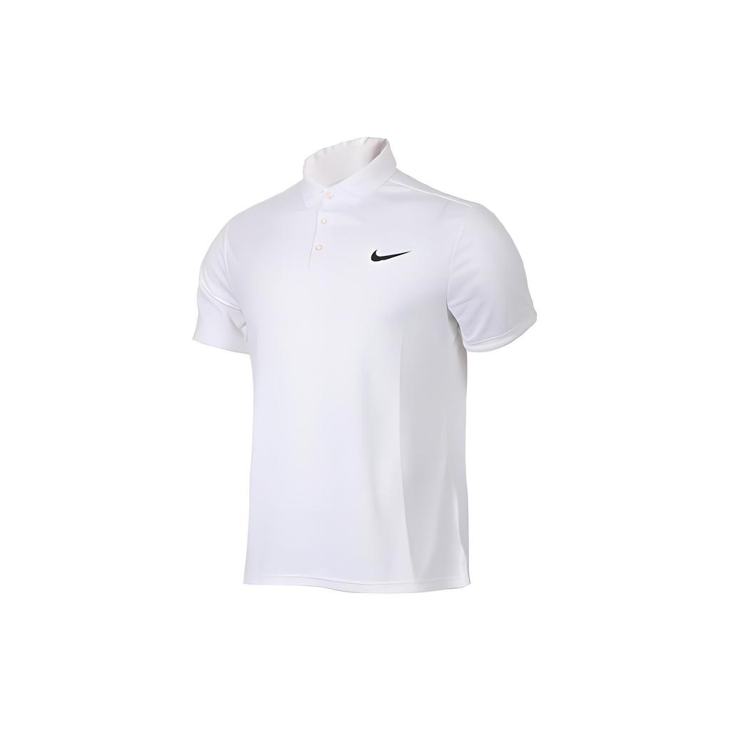 Nike Мужские рубашки-поло Белый воротник-поло Умеренный прямой крой 830850-103