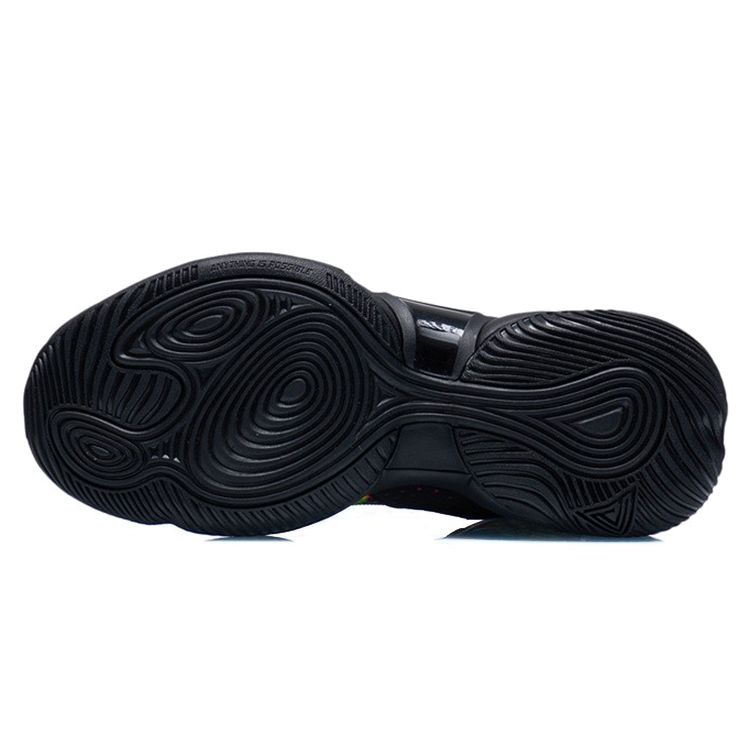 Li-Ning Air Strike Shock Absorption Non-Slip Wear-Resistant Support Mid-Top Basketball Shoes Men Basketball Shoes Black Multicolor ABPR067-2