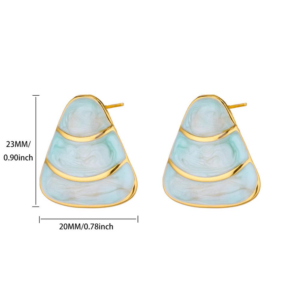 18K Gold‑Plated Stainless‑Steel Triangle Drop Women Earrings, Stylish Simple High‑Sense Versatile Ear Jewelry