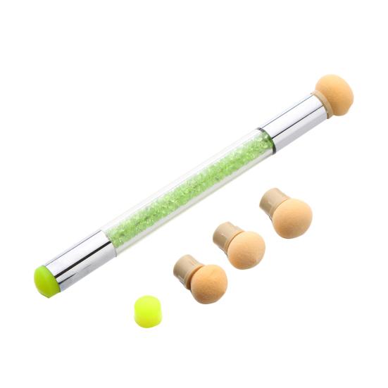 Силиконовая губка для штамповки с двойной головкой, градиентная краска, ручка для затенения, кисть для дизайна ногтей