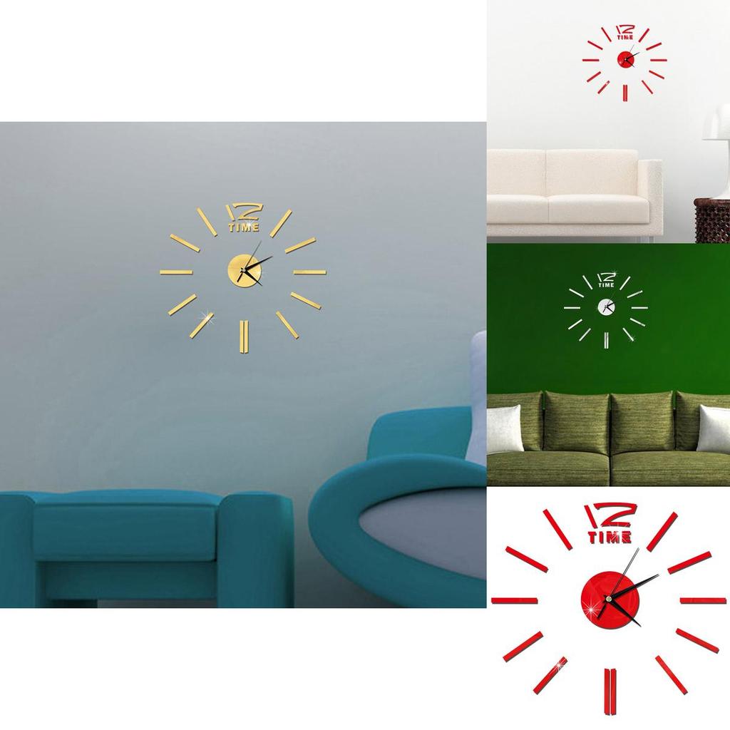 Eye-catching 3d Mirror Luxury Modern Diy Large Wall Clock Surface Sticker For Trendy Homes