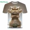 Футболка с котом Мужская мода Мужская одежда Футболки с 3D-принтом и рисунком кота Повседневная свободная мужская одежда O-образный вырез Harajuku Мужская футболка Топ