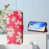 Роскошный кожаный чехол-книжка с розовым рисунком в виде ромашки для Motorola Moto G60, G40 Fusion, G10, G20, G30, G Play, G Power, Edge 50 NEO...