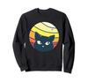 Funny Curious Cat Retro Graphic Gift Sweatshirt