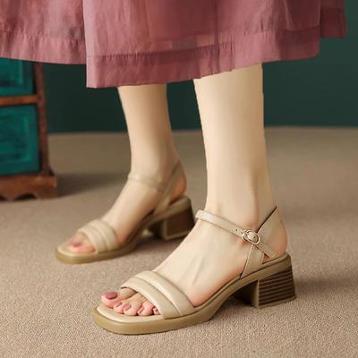 Сандалии-де-пунта-куадрада для женщин, сапатос-де-такон медио-груэсо, Пунта-абьерта, комодос, комбинация со всем, мода, верано,