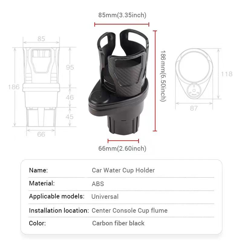 Расширитель подстаканника для автомобиля 2 в 1, регулируемое основание на 360 градусов, держатель для кофе и напитков, устойчивый к тряске, стабильный двойной подстаканник
