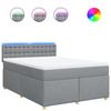 Maison Exclusive - Sommier à lattes de lit avec matelas Gris clair 140x190cm Tissu