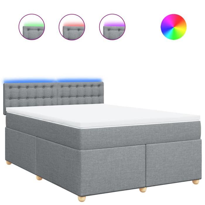 Maison Exclusive - Sommier à lattes de lit avec matelas Gris clair 140x190cm Tissu
