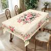 1 штука скатерти с ретро-узором из розовых роз, весенне-летнее цветочное украшение, товары для вечеринок, машинная стирка, скатерть для свадьбы пар