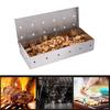 LMETJMA Camping Smoker Box Universal Stainless Steel Smoker Box for Gas Grilling Wood Chip Smoker Box for Smoking Meat JT494
