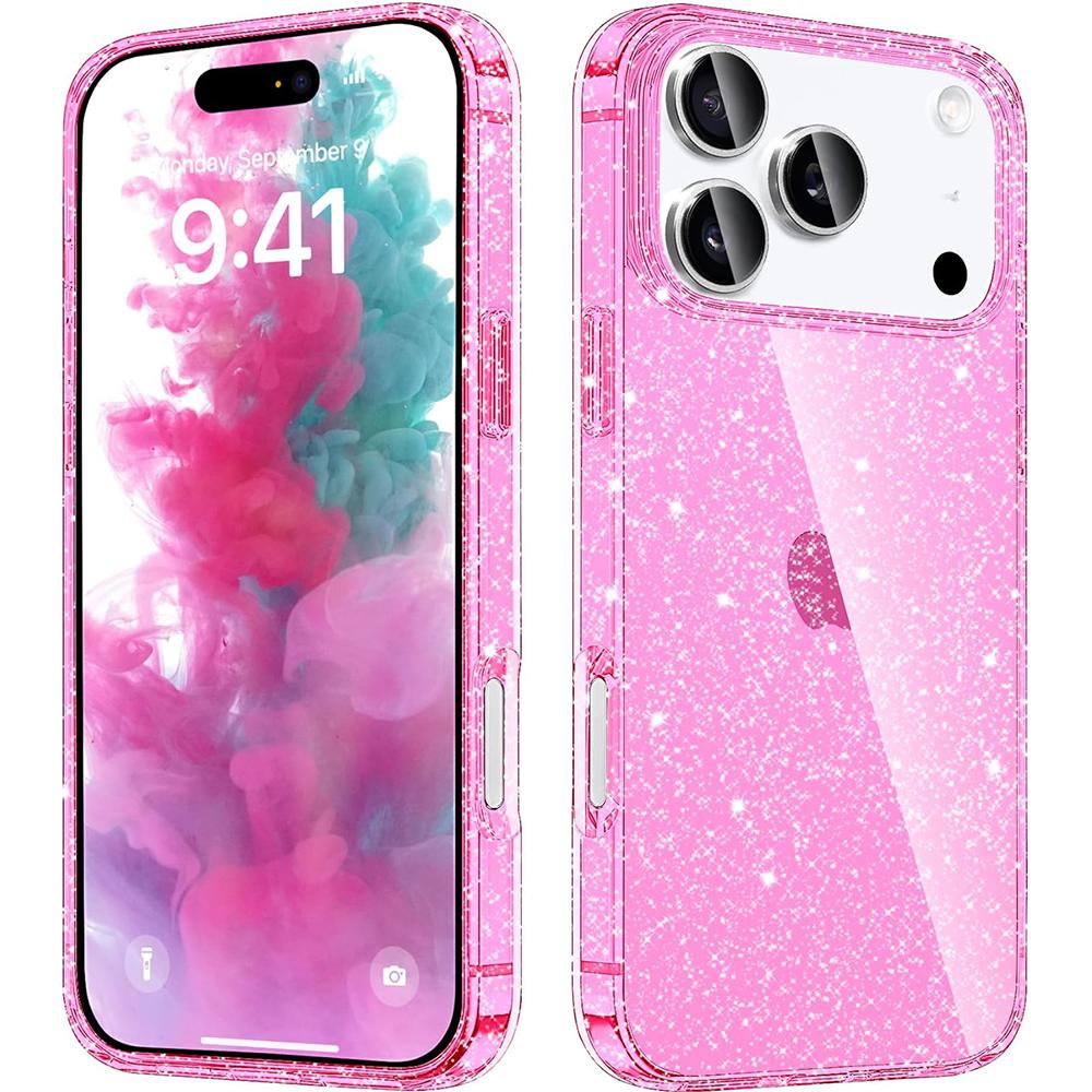 Прозрачный чехол с блестками для iPhone 17 Pro Max Air 16E 16 E 15 Plus 14 13 12 17Pro 11 Золотой Оранжевый Черный Розовый Фиолетовый Милый Женский Девичий Чехол для телефона Аксессуары