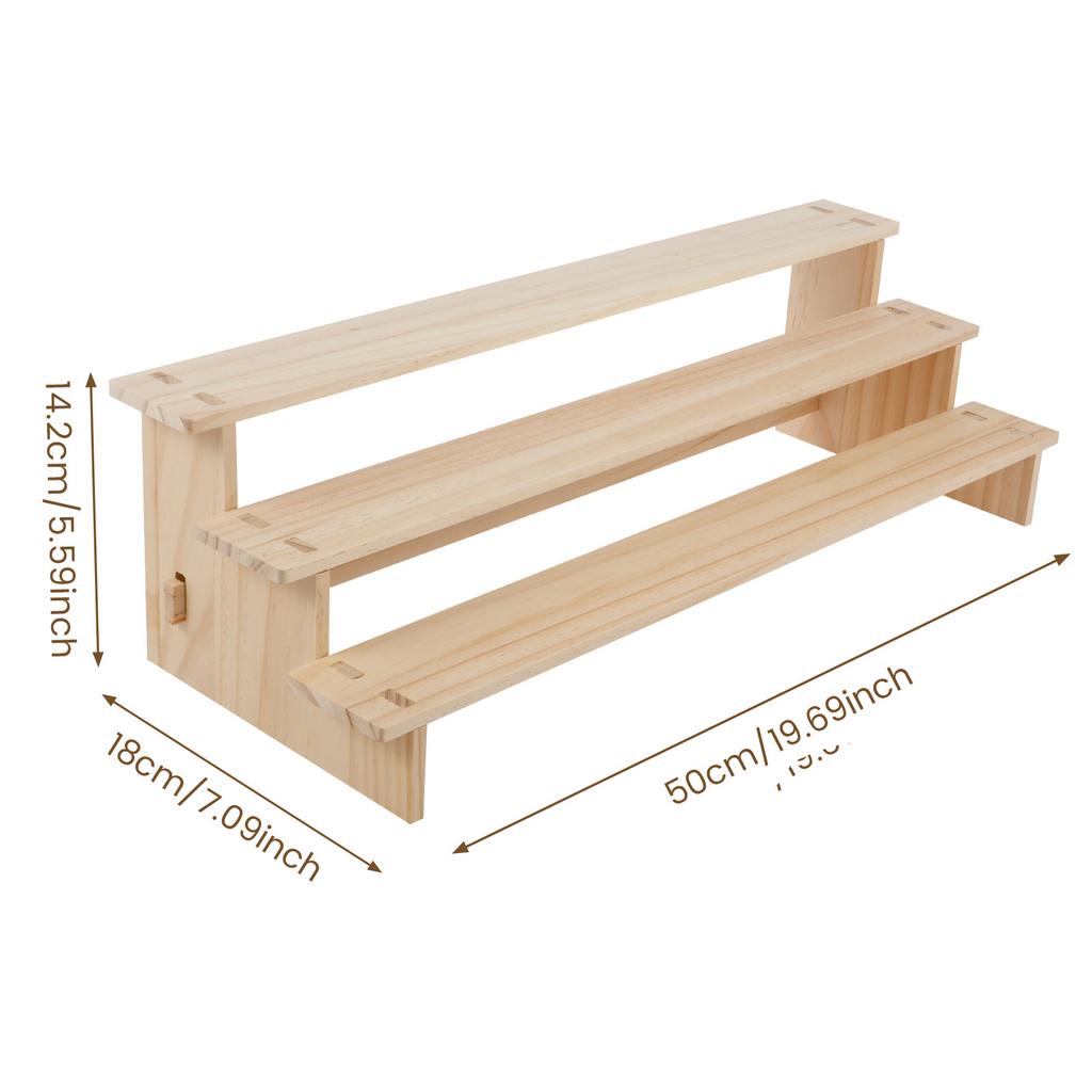 Большая деревянная подставка-райзер для дисплея, подставка-лестница для кукол, фигурок, игрушек, витрина, полка для организации макияжа, парфюмерии, приправ