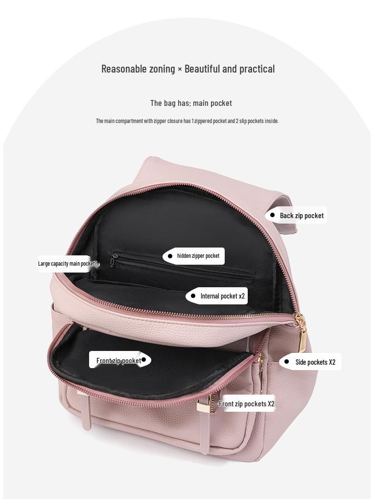 Женский модный рюкзак из мягкой ПУ кожи на осень/зиму 2025 - Элегантный европейский и американский стиль