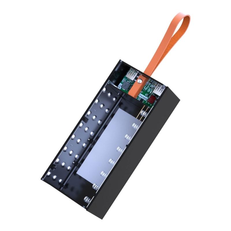 Кейс для хранения 24 аккумуляторов 18650, Power Bank с быстрой зарядкой PD, поддержка беспроводной зарядки / функций быстрой зарядки