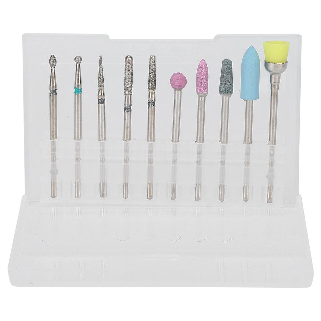 Набор насадок для полировки ногтей, 10 шт., набор наждачных насадок для снятия кварцевой брони, отшелушивающая полировальная головка