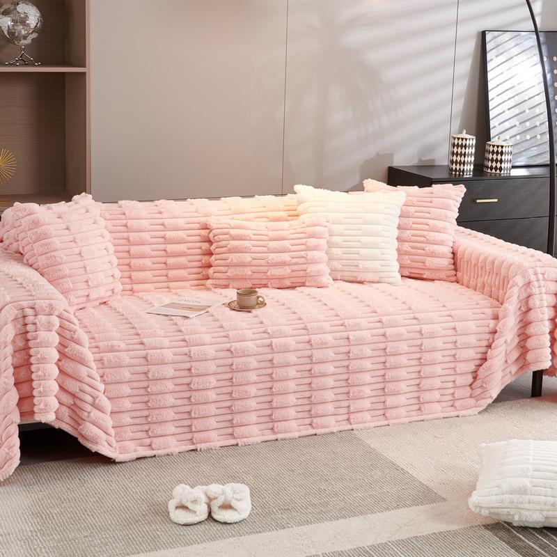 Зимний чехол для дивана из меха кролика, ультрамягкий чехол, полотенце, одеяло, плотный, универсальный, для защиты мебели, домашний декор