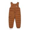 Children's Fall and Winter Thickening Can Open Gear Jumpsuit Small and Medium-sized Children's Convenience Solid Color Backpack Pants