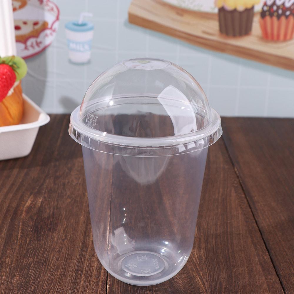 50pcs 250/360/500ML Disposable Cake Cup U Shaped Dessert Cup Drinkware Ice Cream Cup  Pudding