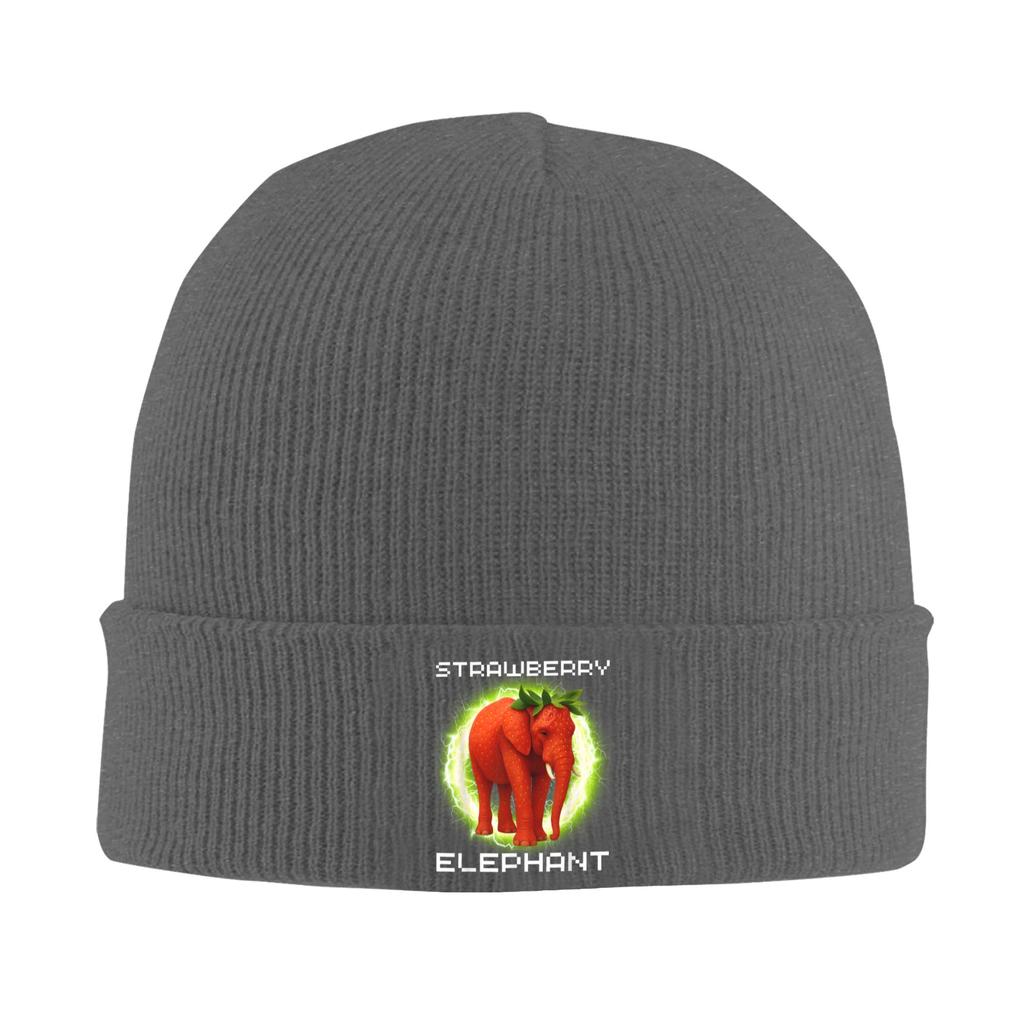 Italian Strawberry Elephant Meme Beanie Hats  Bonnet Hats Adult Unisex Vintage Kpop Knitted Hat Autumn Winter Elastic Caps