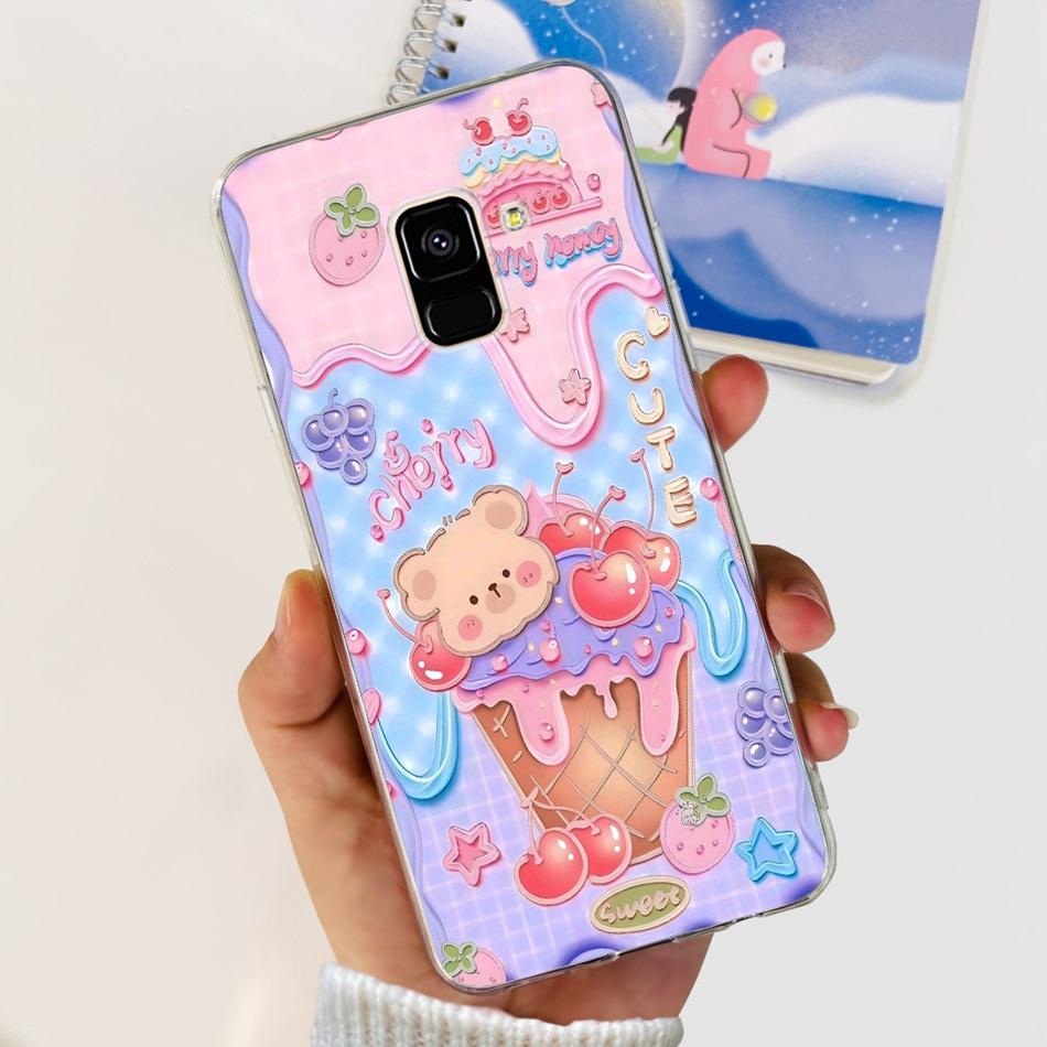 Для Samsung Galaxy A8 (2018) / A8+ (2018) Мягкий силиконовый TPU чехол SM-A730F A530F для Samsung A 8 A8 Plus, милые чехлы с мультяшными пандами
