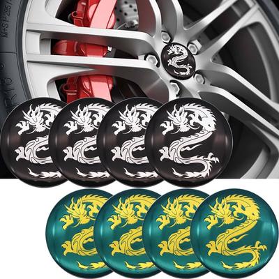 4 шт./лот 56 мм колпак ступицы колеса автомобиля Dragon, наклейка, алюминиевая крышка центра колеса, эмблема, наклейки