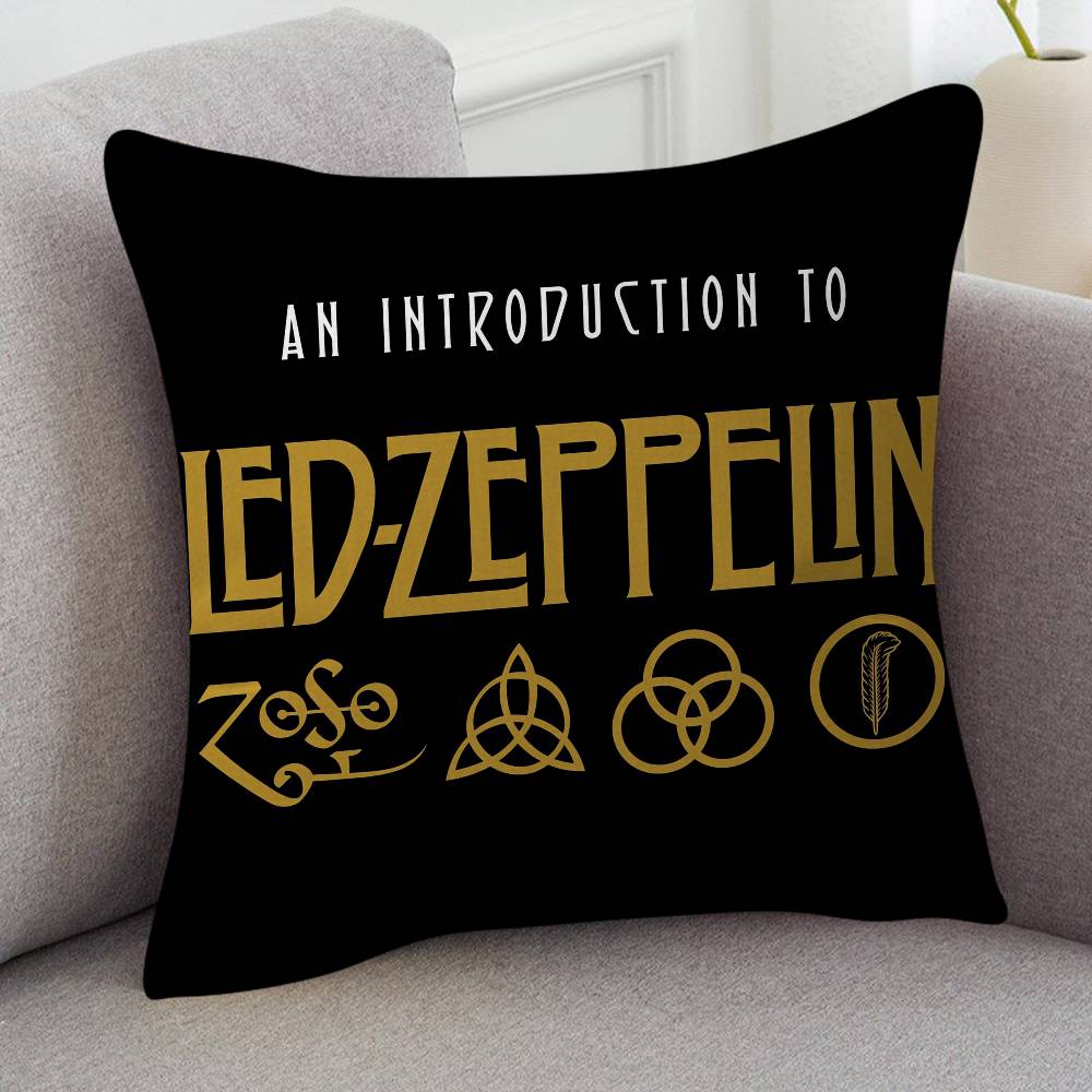 Rock Band Led Zeppelin Cute Cartoon L Game Cushion Cover Pillowcase Upholstery Sofa Throw Pillow Home Decor Pillowcas
