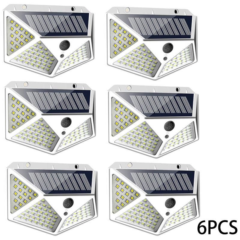1-12 Pack Solar Lights Outdoor 100 LED Wall Lamp Motion Sensor Lights Waterproof Solar Street Light for Garden Porch Yard Garage
