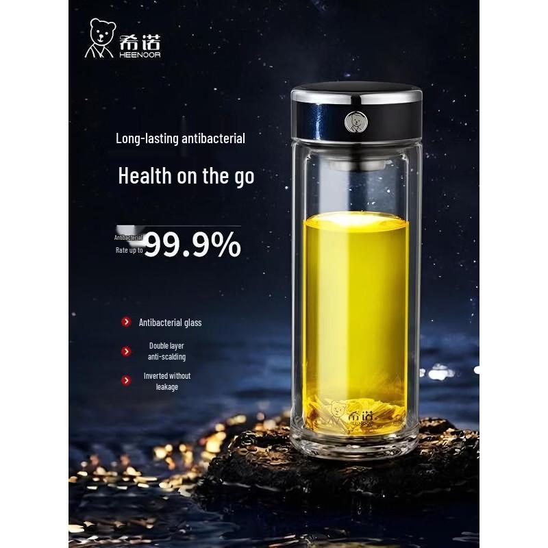 Heenoor Double Wall Insulated Glass Cup with Gift Box