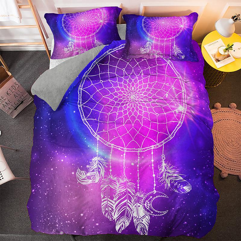 Dreamcatcher Duvet Cover Set Psychedelic Bohemian 3D Print King Queen Polyester Comforter Cover for Kids Boys Girls Bedding Set