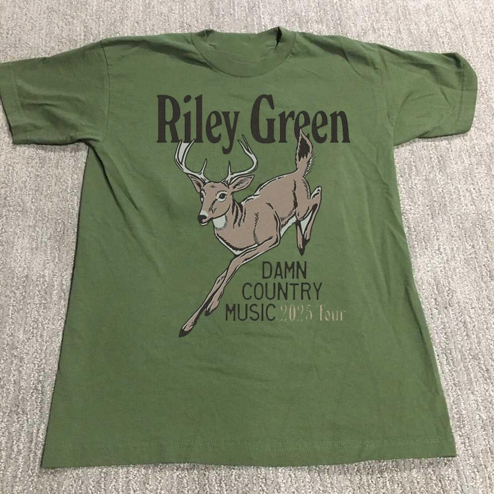 Riley Green Damn Country Music Tour 2026 S to 5XL Green T-shirt