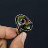 Ammolite Gemstone Copper Wire Wrapped Handmade Jewelry Ring For Wedding Gift