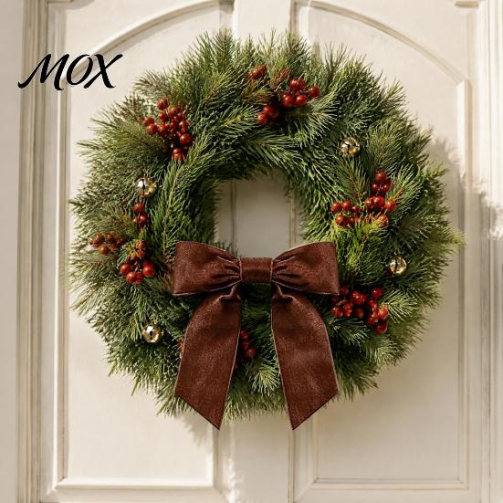 Holiday Wreath Decor 2Pcs Velvet Christmas Bows, Hanging Wall for Tree Luxury Gift Box Knots Topper, Wedding Backdrop, Bridal Shower, Birthday Party,