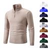 Men's Sweater Half Zipper Pullovers Winter Warm Stand Collar Turtleneck Cotton Knitted Sweater Men Solid Color Sweatwear