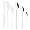 6Pcs White Gold Flatware Cutlery Set Stainless Steel Knife Dessert Fork Spoon Tableware Set Festival Kitchen Dinnerware Gift