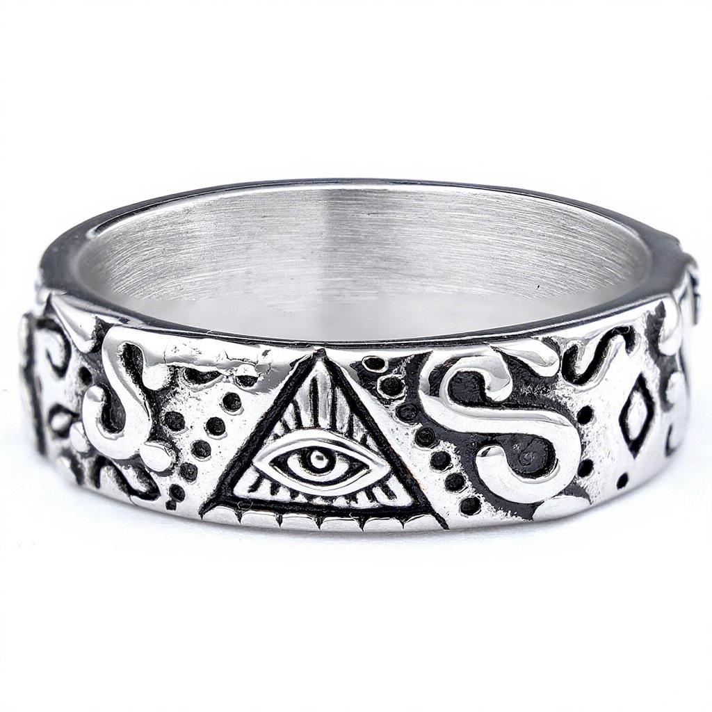 Золотое кольцо из нержавеющей стали 'Глаз Гора' Кольцо с символом масонов