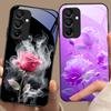 Белый Дым Красная Роза Для Samsung Galaxy A15 5G 54 4G 51 50 24 35 90 71 12 51 53 52S 80 22 34 Черный Чехол для Телефона из Закаленного Стекла