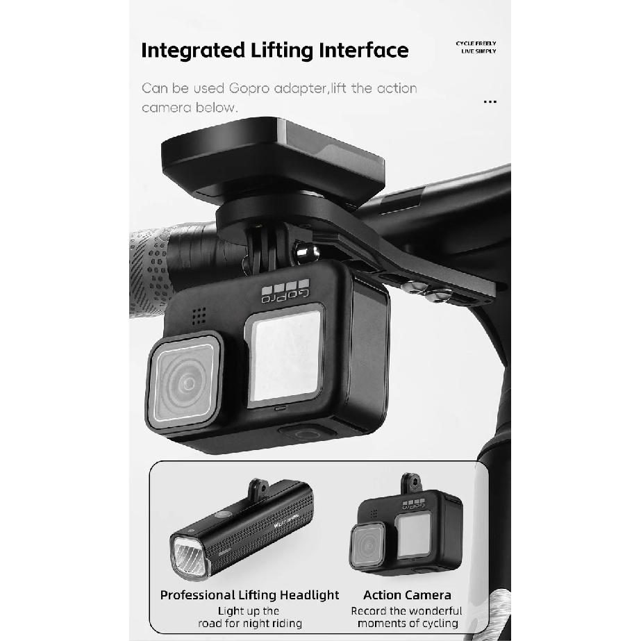 WEST BIKING Bike Handlbar Computer Mount Nylon Support Holder MTB Road Bike Handlebar Extender Base for Garmin Bryton Wahoo