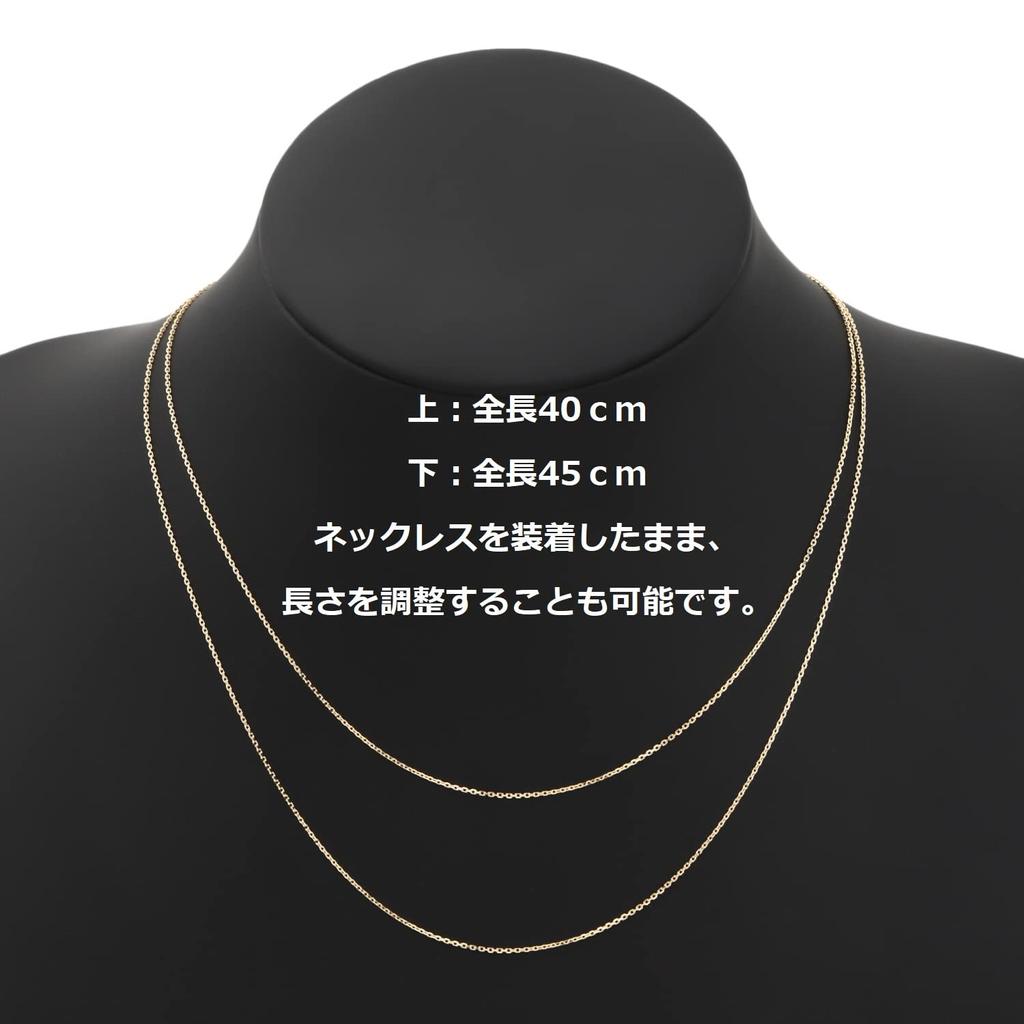 K18 Огранка Азуки Сертифицированная Ширина 45см Цепочка-колье со штифтом-слайдером 18K Сделано в Японии [Fairy Cullet] 0.9мм Прибл.. 1,4 г