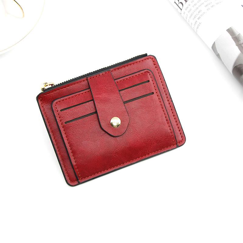 Small Fashion Credit ID Card Holder Slim Leather Wallet With Coin Pocket Man Money Bag Case For Men Mini Women Business Purse