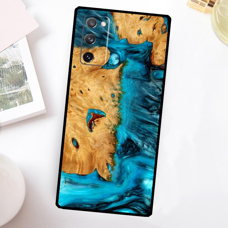 Гибридный чехол для телефона из дерева и смолы для Samsung Galaxy S23 S24 Ultra S22 S20 S21 FE Note 20 10 S8 S9 S10 Plus