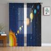 Galaxy Planet Modern Curtains For Living Room Transparent Tulle Curtains Window Sheer For The Bedroom Accessories Decor